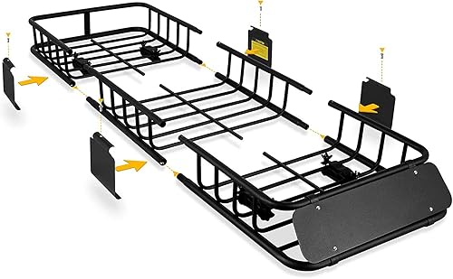 Miniatura 9 de XCAR Portaequipajes de techo con extensión para la parte superior del coche, color negro, 64 x 39 x 6 pulgadas, universal para vehículos SUV