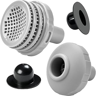 Pipihome Above Ground Swimming Pool Parts Kit with 1.25" Outlet Strainer Grid & Inlet Nozzle and Pool Plug Stopper, Replacement Part for Intex/Coleman/Bestway Pool Accessories