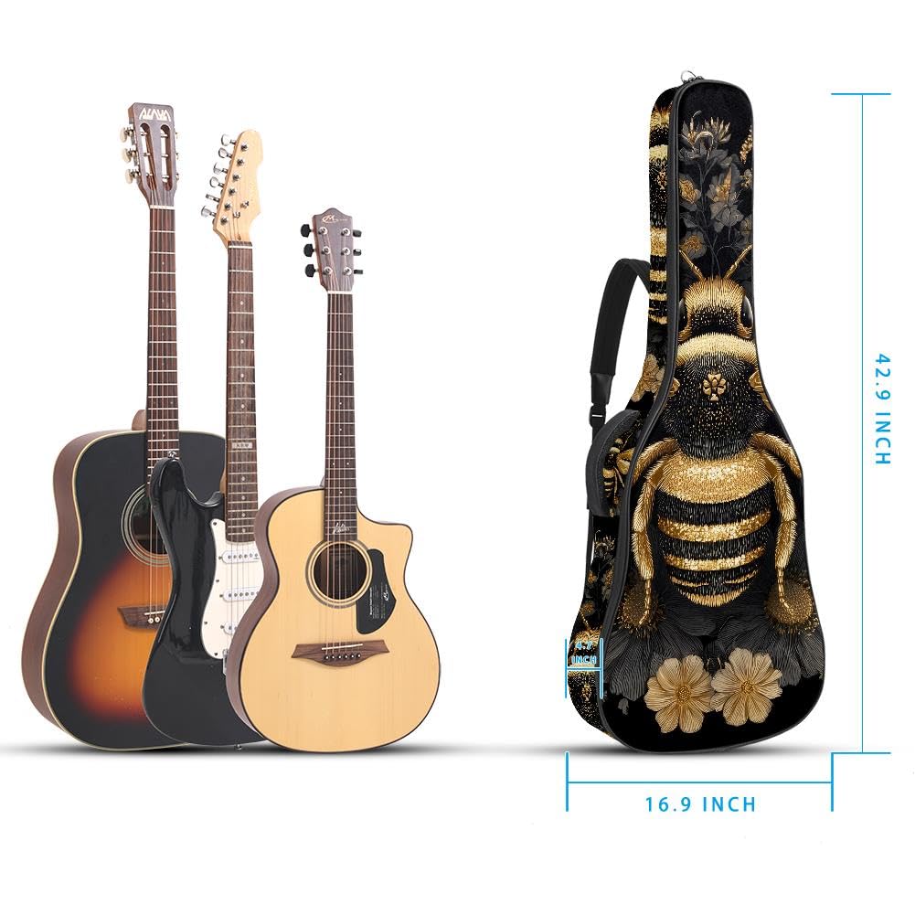Housse pour guitare acoustique classique de 99, 101,6 cm, 104,1 cm, rembourrée de 10 mm d'épaisseur, housse imperméable avec poche bandoulière réglable, résistant aux chocs, Multicolore 8