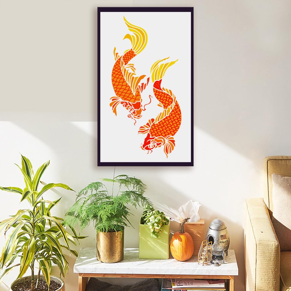 FINGERINSPIRE 4PCS Layered Koi Fish Stencils for Painting 21x29.7cm Large Reusable Drawing Templates Animal Theme for Wood Fabric - Image 4