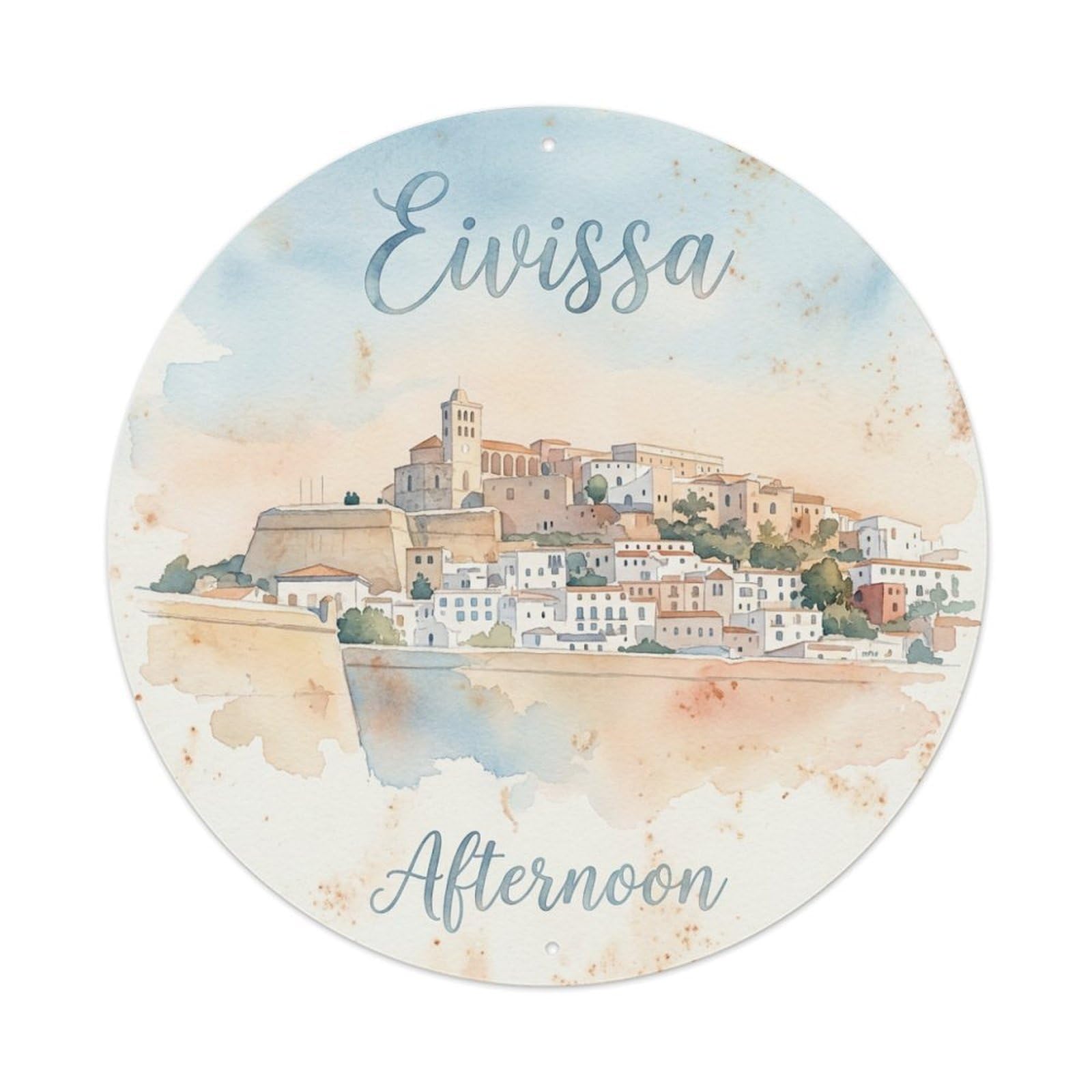 Tgrcjimh Style Metal Tin Sign Vintage Travel Ibiza Spain Morning 1