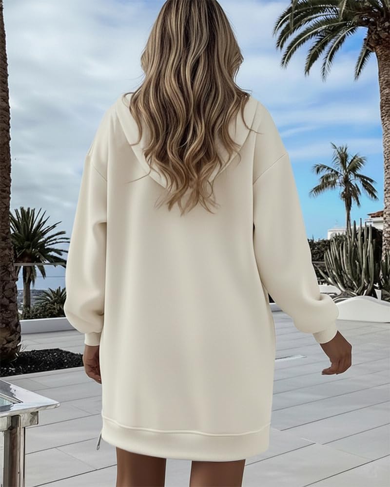 CHICME Womens Oversized Long Hoodie Dress Fall Outfits Comfrt Pullover Sweatshirt Winter Clothing - Image 3
