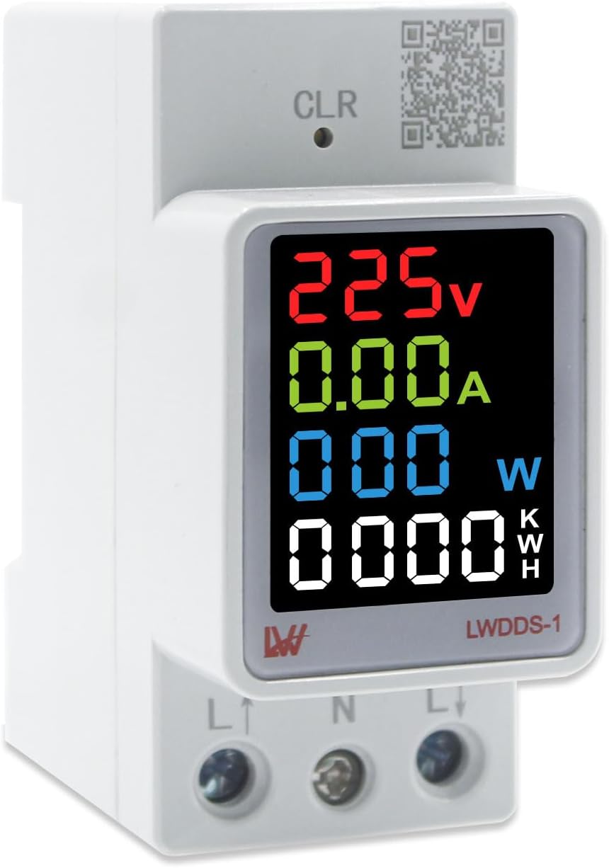 JVJ Stromzähler 5(80)A - Digitaler KWh Zähler Für Hutschiene 230V