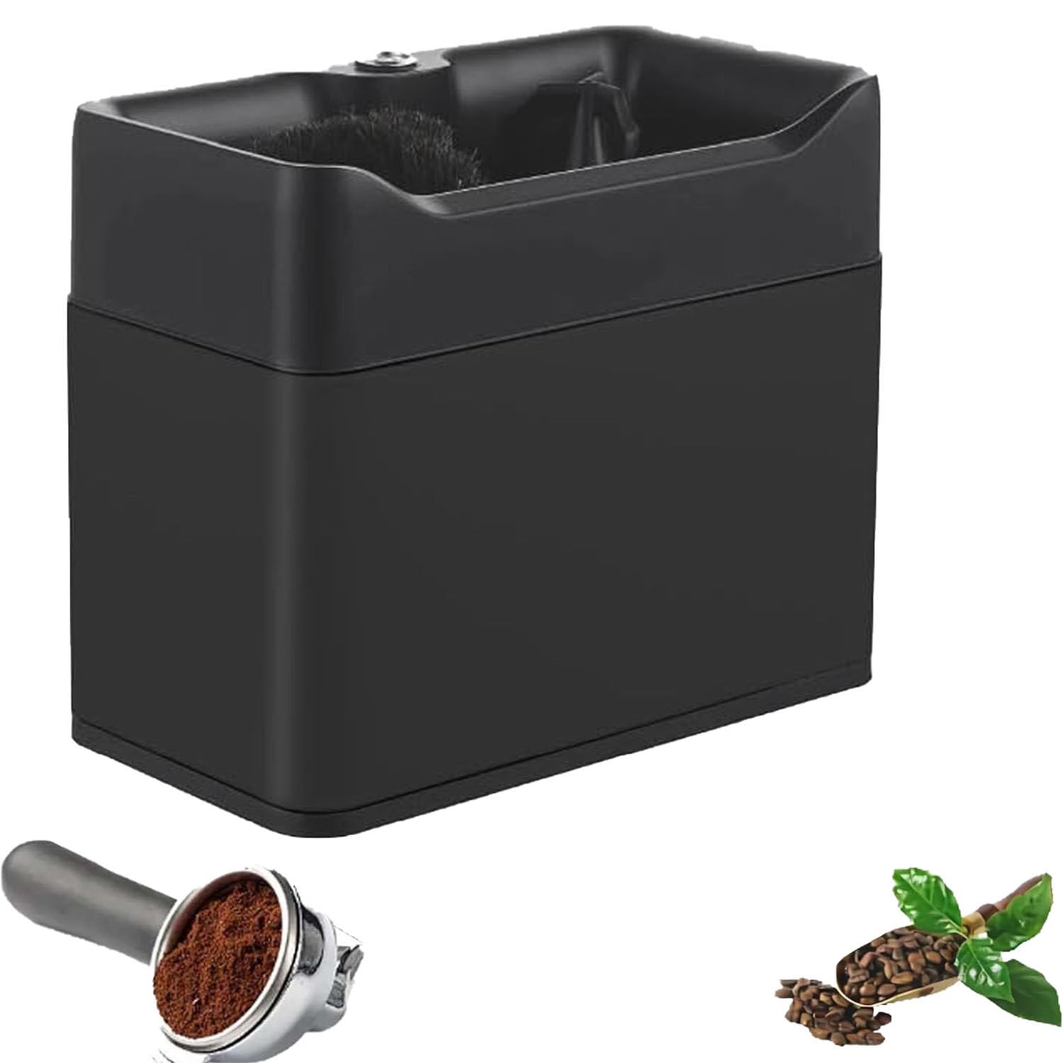 DUMIPME Automatic Espresso Powder Bowl Cleaner, 340RPM Stainless Steel Electric Coffee Portafilter Washing Device, Kitchen & Commercial Coffee Equipment for Cafe, Bar, Diner Black