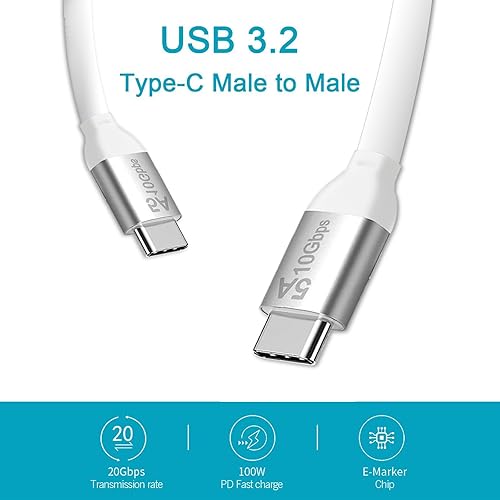 Miniatura 3 de Cable USB C a USB C 3.1 de 10 pies, cable USB 3.1 Gen 2 de 10 Gbps, cable de monitor 4K 60Hz y carga rápida de 100 W con E-Mark para Thunderbolt 34,