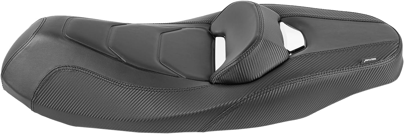 Motorcycle 2-Up Driver Passenger Seat Fit for Yamaha NMAX 125 155 2021 2022 2023 2024, Leather Front Rear One-Piece Double Complete Saddle Cushion Pillion Pad, Black