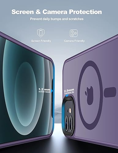 Miniatura 3 de Tigowos Funda con diseño diseñado para iPhone 12 y iPhone 12 Pro, compatible con MagSafe de 10 pies, resistente a las caídas, sensación de piel