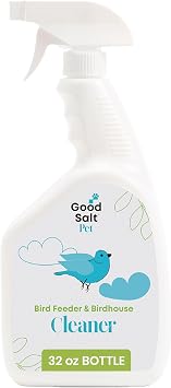 Clean Republic Good Salt Pet Bird Feeder & Birdhouse Cleaner, Natural Bird-Friendly Spray Formula, Made in the USA, 32 Ounce Bottle
