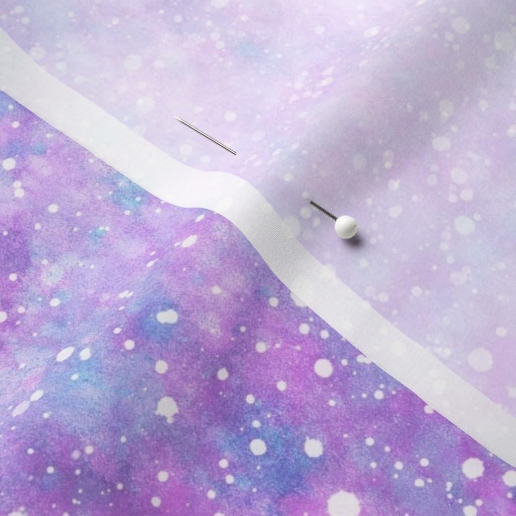 Spoonflower Fabric - Candy Pastel Galaxy Watercolor Star Stars Night Sky Printed on Chiffon Fabric by The Yard - Sewing Fashion Apparel Dresses Home Decor