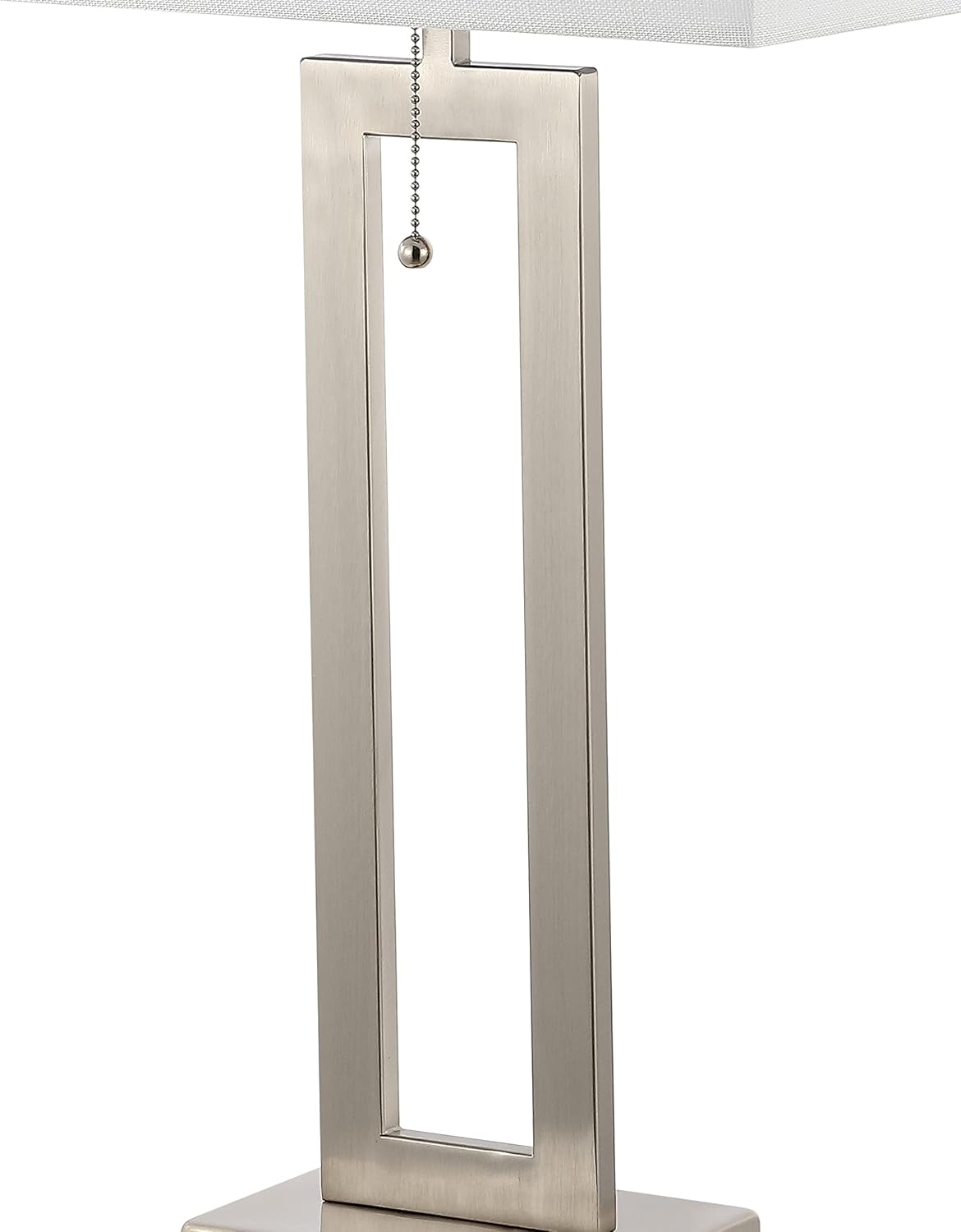 Eyely EYL1126B-SET2 Abigail 28.5" Vintage Industrial Iron LED Table Lamp with Pull-Chain, USB Charge Port, for Reading Room, Living Room, Office, Bedroom, Mid-Century, Nickel (Set of 2)