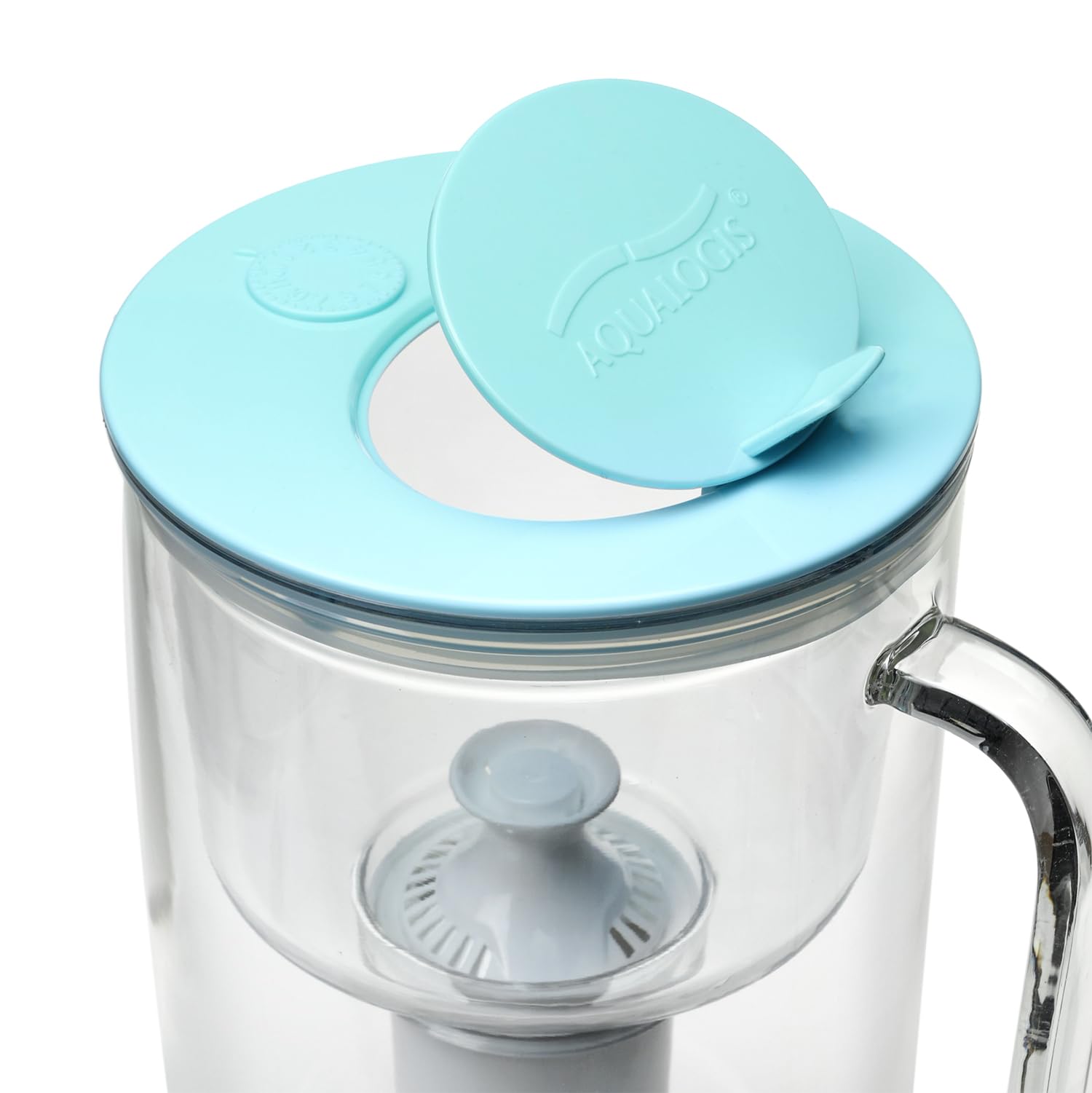 Aqualogis Sonata 2.9L Caraffa Filtrante in Vetro Borosilicato - Include 1 Cartuccia UniX - Celeste - Riduce Calcare, Cloro e Odori - Design Elegante e Moderno