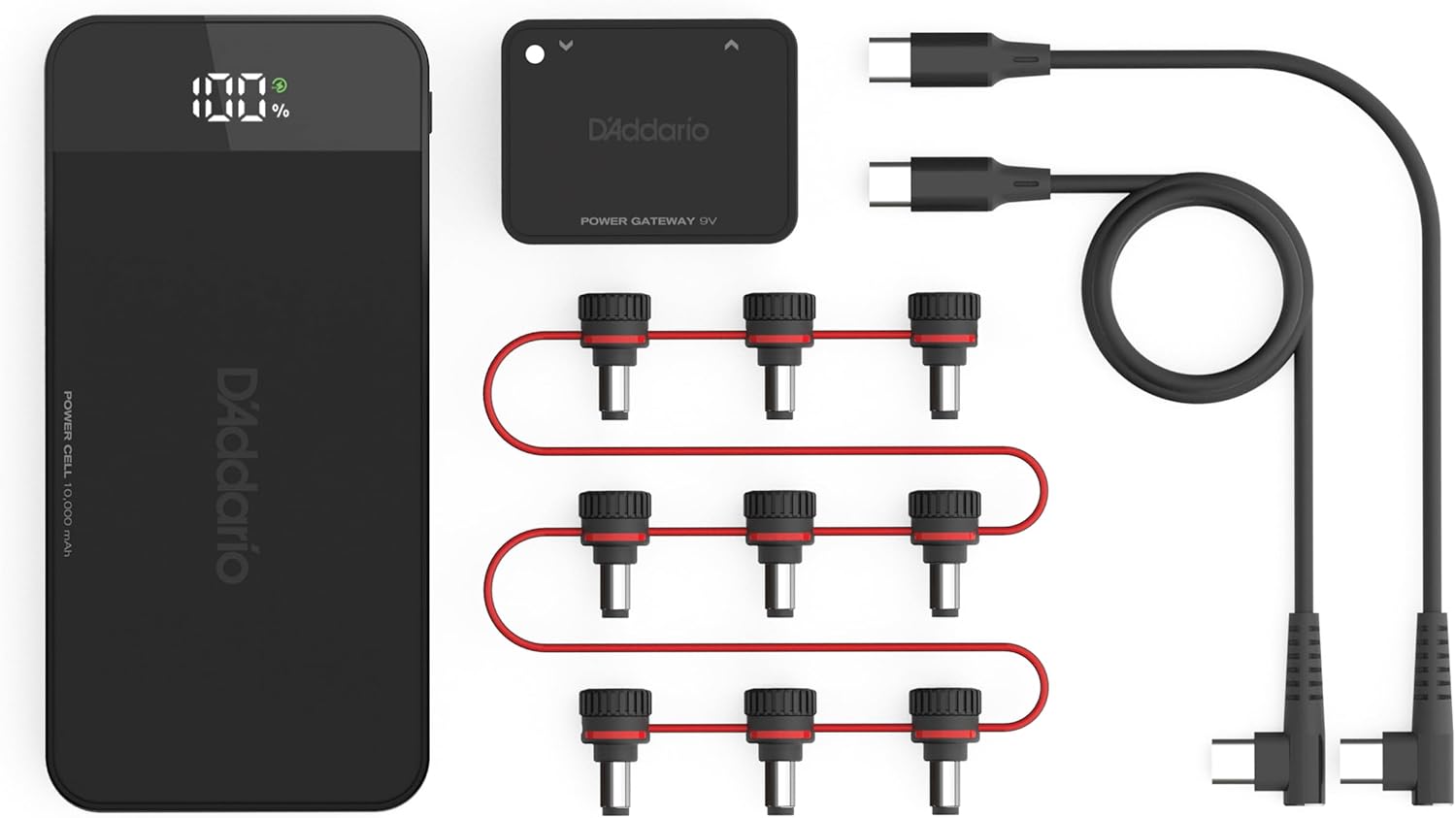 D'Addario Accessories XPND Pedal Power Battery Kit - Guitar Pedal Power Supply - USB Charging Battery with Customizable Daisy Chain