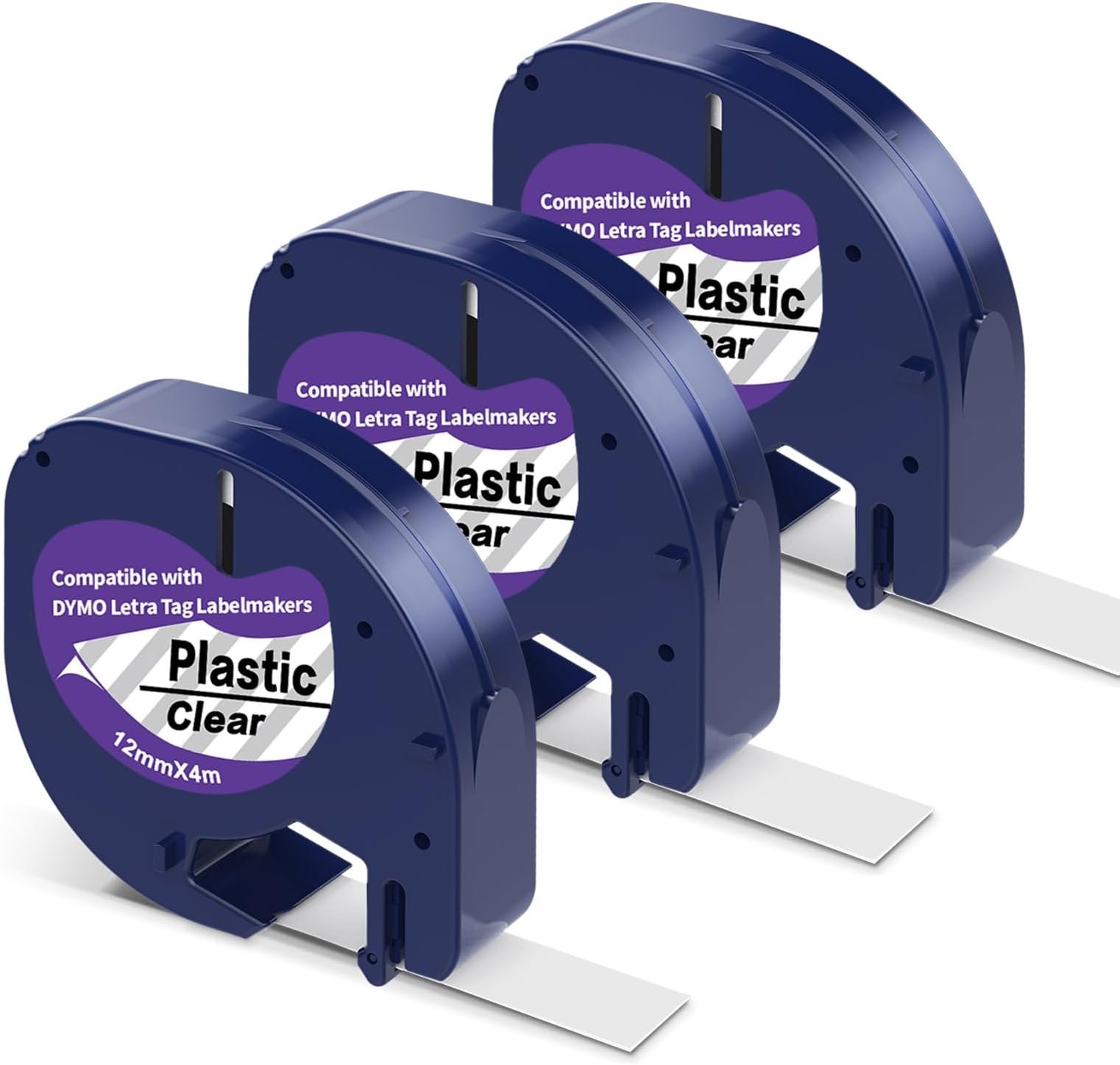 DYMO LetraTag Etikettenband 12mm - Schwarz Auf Gelb, 4 Meter Plastik Kassette