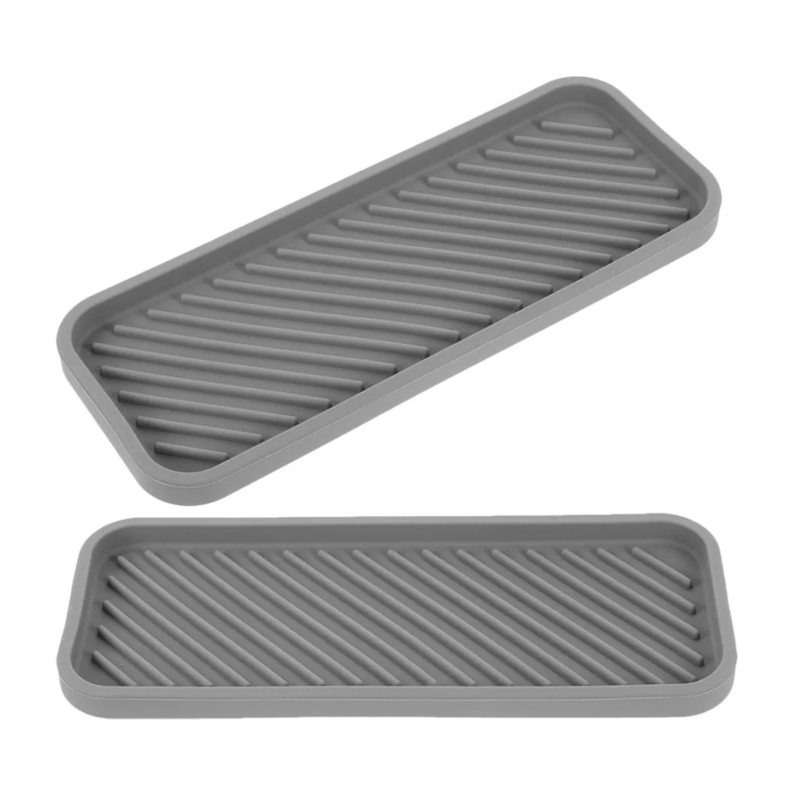 Silicone Bathroom Tray 2pcs Silicone Bathroom Vanity Organizer Tray