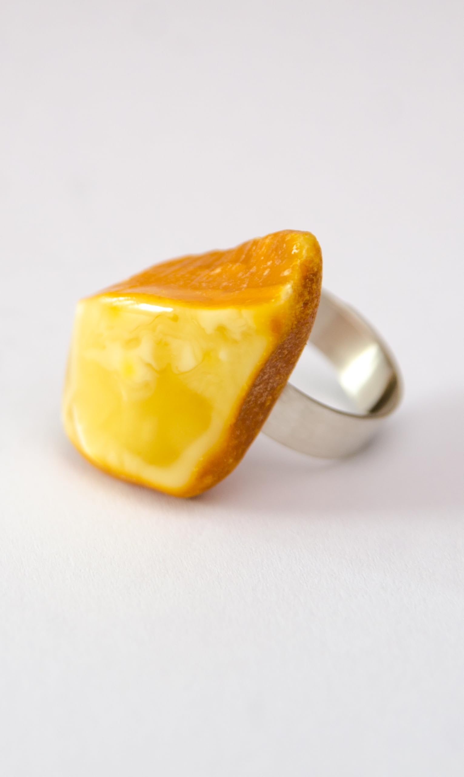Ring Bernstein GELB sterling Silber 925 Damen Ring Unisex UNIKAT R97
