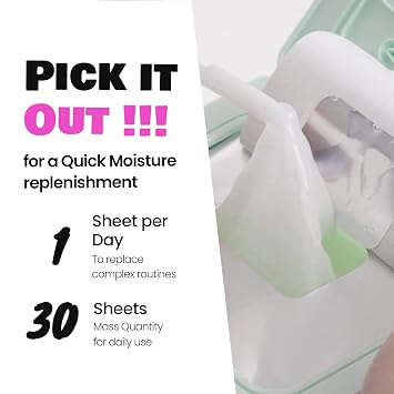 DEWYTREE Pick and Quick Moisture Full Mask 30 Sheets | Korean Collagen Face Mask Skincare Sheets | Hydrating Face Masks w/ Ceramide | Intensely Moisturizing Face Masks Beauty Sheet Set