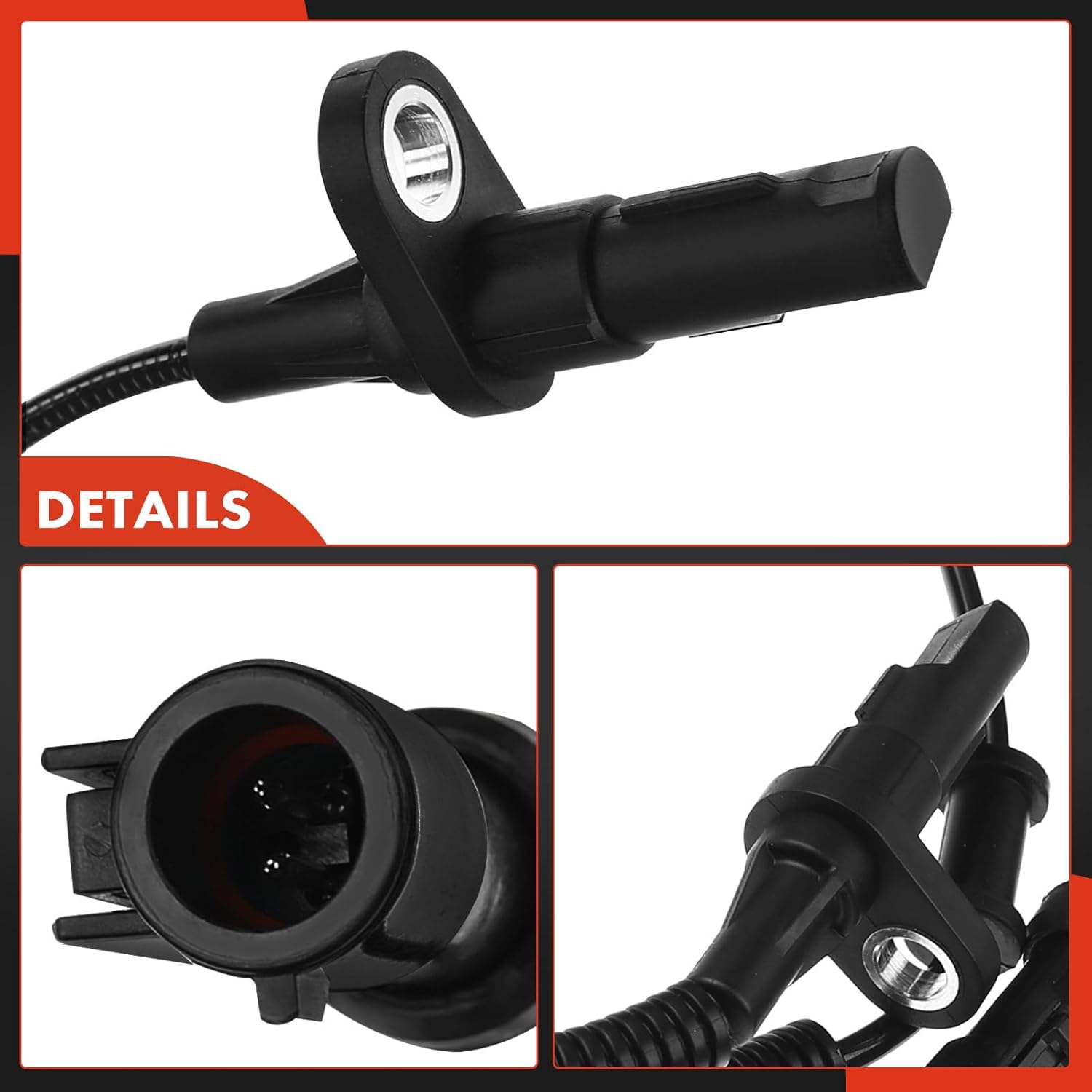 A-Premium ABS Wheel Speed Sensor Compatible with Ford Models - For Mustang 2005 2006 2007 2008 2009 2010 - Front Driver and Passenger, (2-PC Set), Replace# 8R3Z2C204A, 9R3Z2C204A