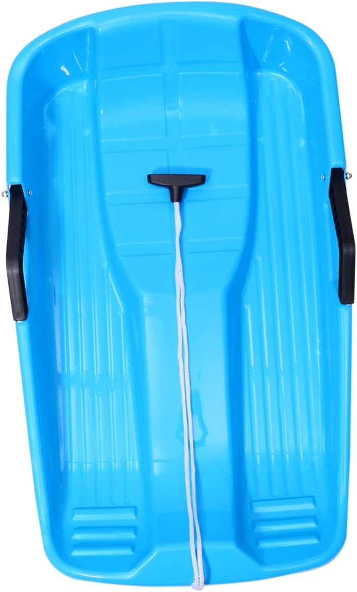 HANABASS Durable Plastic Snow Sled for Adults Outdoor Winter Slider for Lightweight for All Ages Random Accessories Included