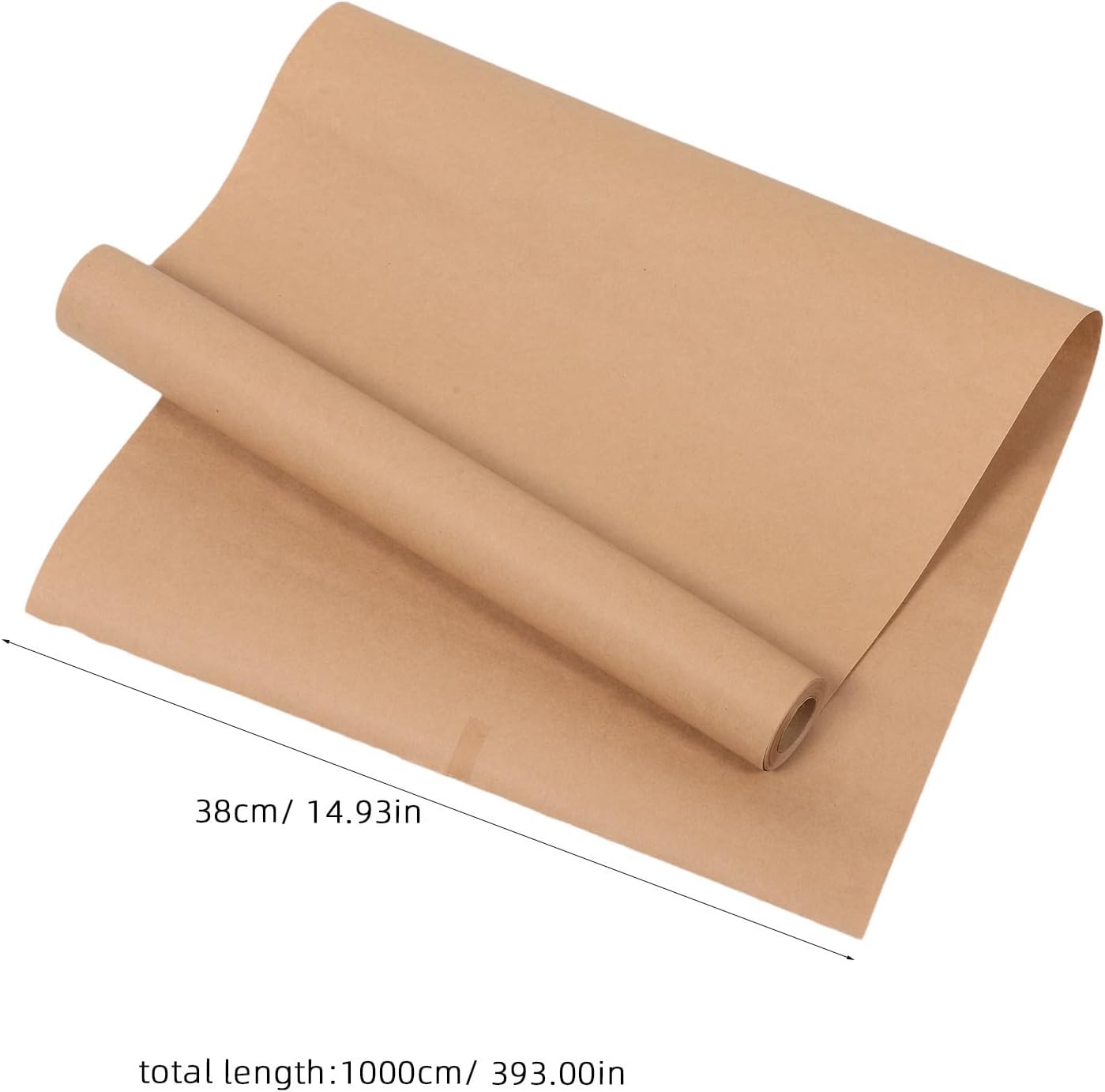 LABRIMP Brown Kraft Bouquet Wrapping Paper Roll 394x15in Seamless Design and Easy Cutting, Rustic Elegant Masking Paper for Florist Supplies and Birthday Occasions