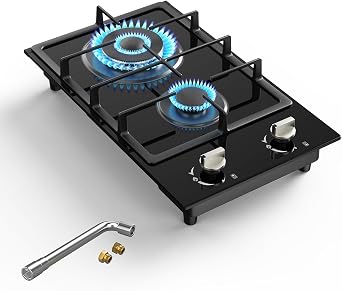 Gas Stove 2 Burner Propane Cooktop 12, Nafewin Gas Cooktop Stove Burner
