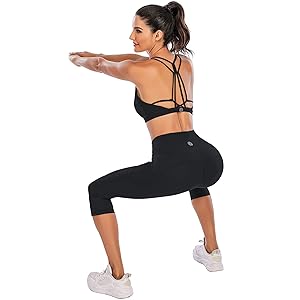 Steppe Naked Feeling High Waisted Yoga Pants Women's Workout Capris Leggings with Pockets