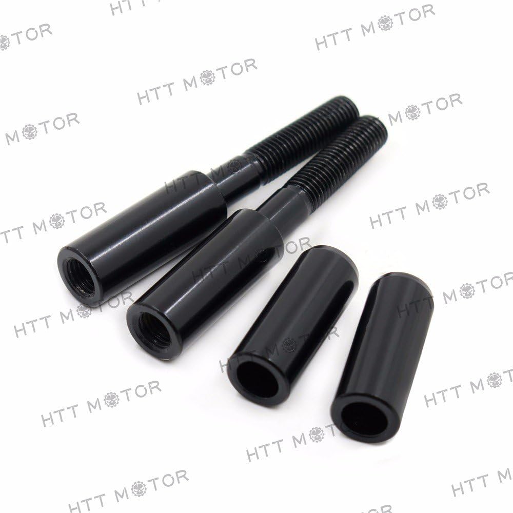 HTTMT MT387-001- Chrome 2 Inches Mirror Extensions Kit Compatible with Harley Softail Sportster Dyna Touring