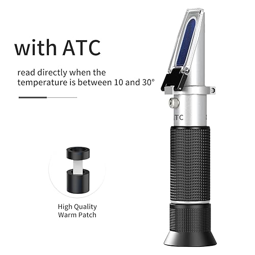 Miniatura 3 de Refractómetro de alcohol con ATC, rango 0-80% v/v. Medición de contenido de alcohol Probador de herramienta para la producción de licor de alcohol,