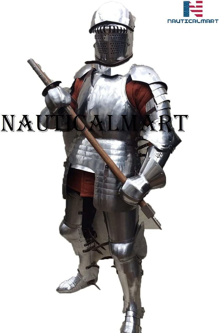 Nauticalmart Medieval Suit of Armor Combat Full Body Armor LARP Knight Jousting Armor Halloween Costume