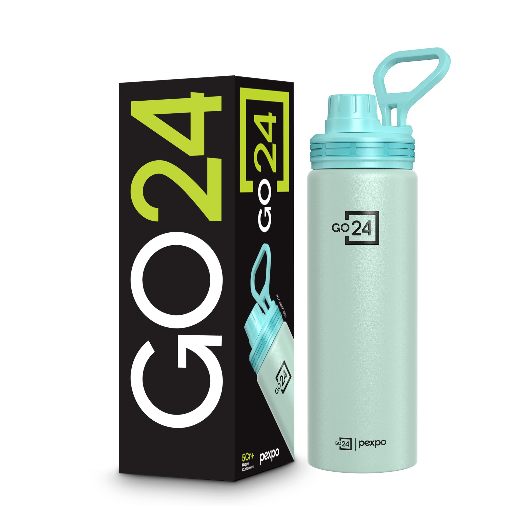Go24 pexpo Stainless Steel Water Bottle Aqua Sip Sea Green 800ml