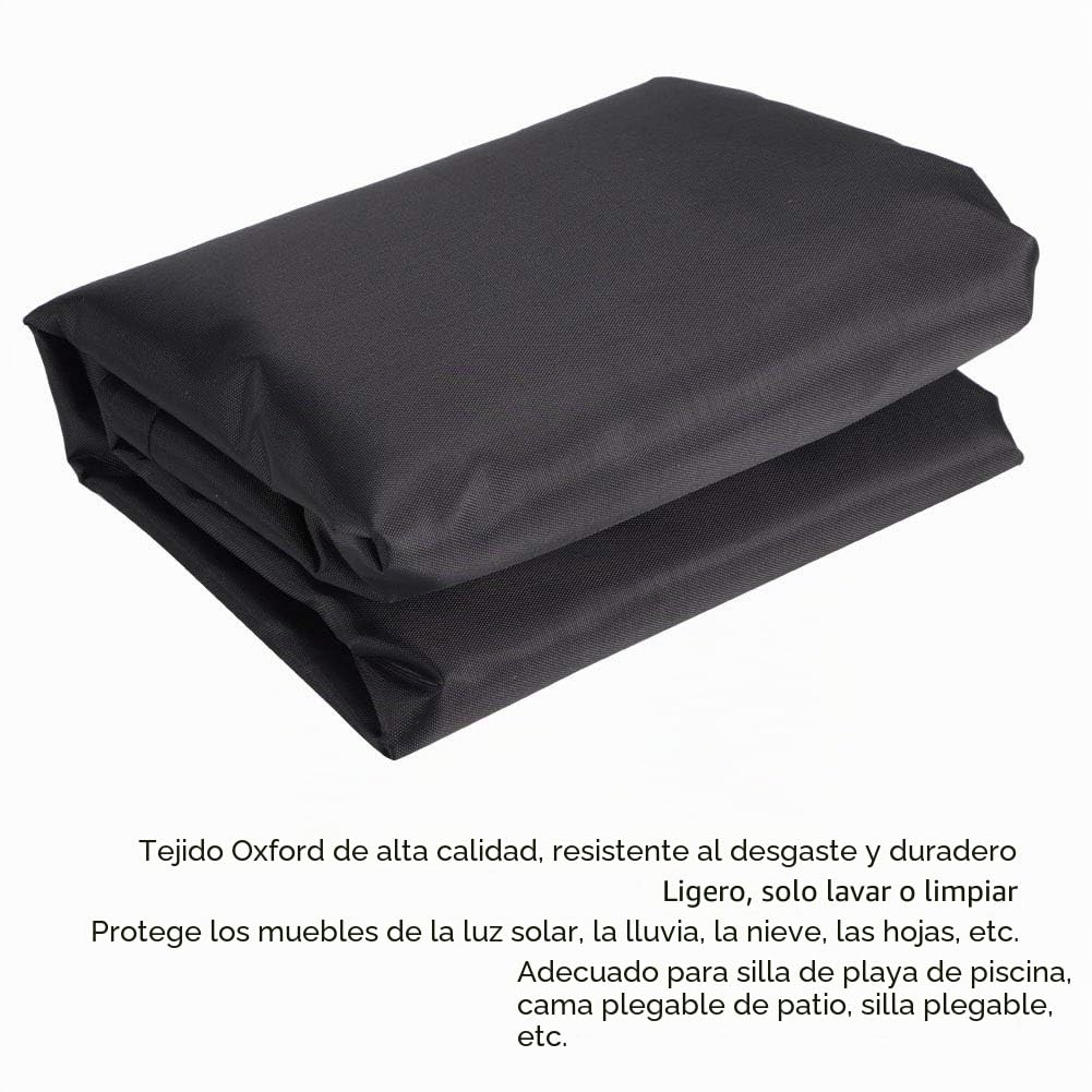 Akozon Cubierta de Cama Plegable, Cubierta de Cama Plegable Portátil Negra 80x190 para Uso Protector en Interiores y Exteriores X190 80 Muebles a Prueba de Polvo (Los 85 * 33 * 107cm)