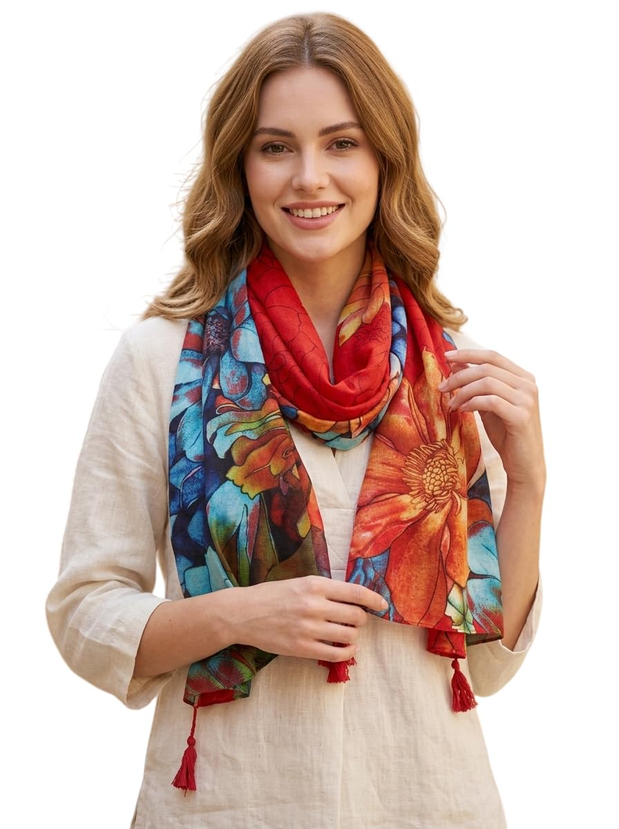 Latest Stylish Cotton Summer Stole for Women | Lightweight Breathable Soft Scarf | Printed Fashion Wrap for Daily Wear, Travel, Office & Casual Outfits-picture-31