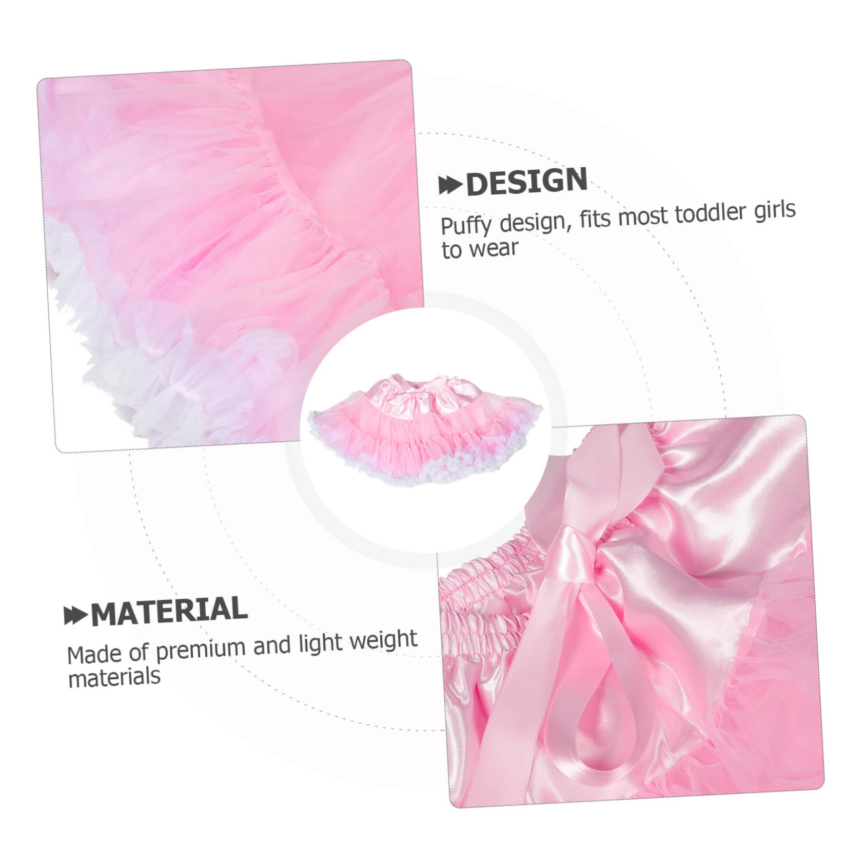 COLLBATH Cloudy Tulle Skirt Stuffer No Bone Tutu Skirt for Boys and Girls Princess Tutu Dress Rainbow Version