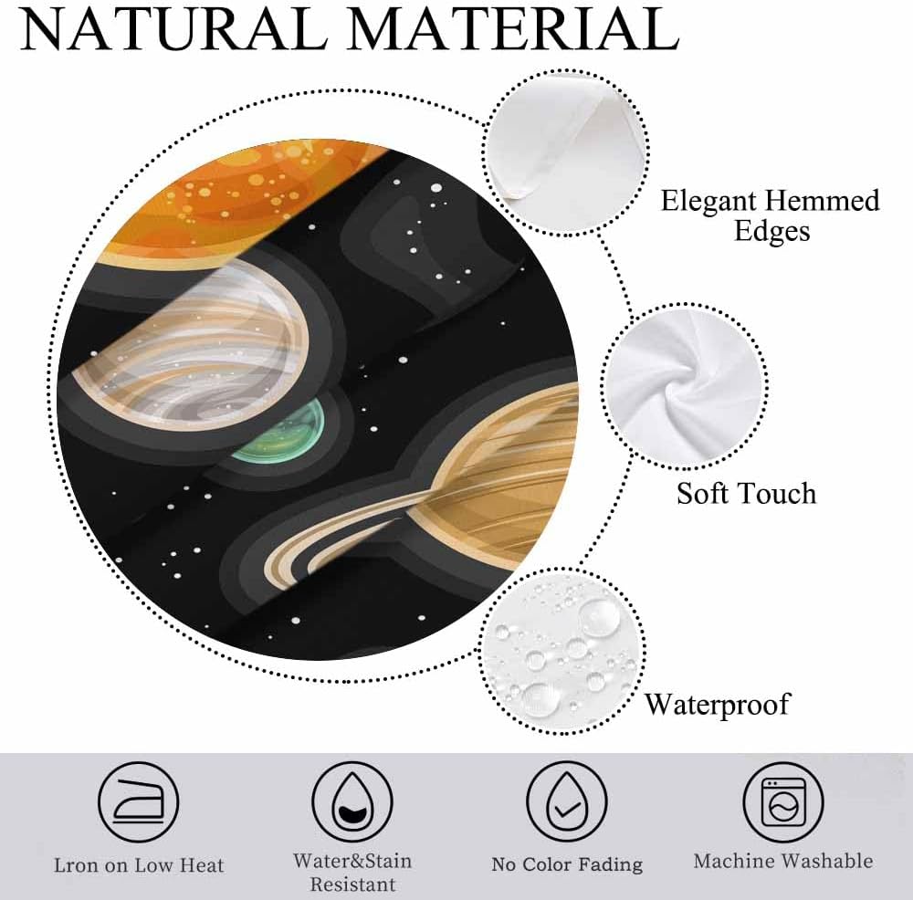 Space Planets andStars Table Cloth for Rectangle Table 60x84 Inch Decorative Cosmo with Black Starry Space Kitchen Table Cover Decorations for Home Dinner Party