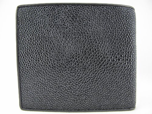 Pelgio Genuine Stingray Skin Leather Removable Credit Card Id Wallet Black #TOP2