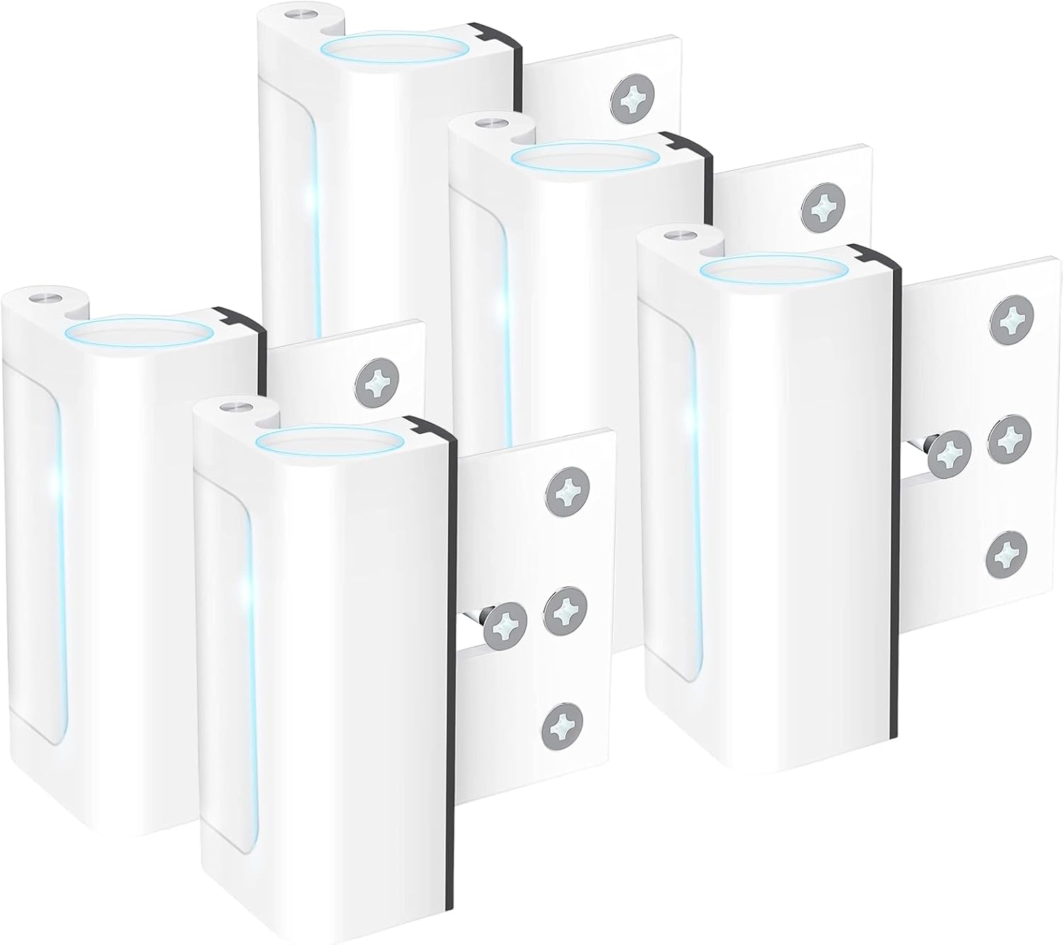 5 Pack AceMining Door Reinforcement Lock Withstands 800lbs of Force - White Extra Door Lock with 8 Screws Prevents Unauthorized Entry,Add a Door Security Lock for Home Safety & Privacy