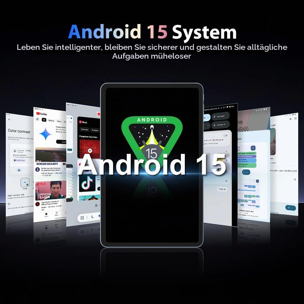 Blackview Mega 2 12 Zoll Tablet Android 15 Tablets, 24GB RAM+256GB ROM, 120Hz 2.4K FHD+ Gaming Tablet mit Tastatur Maus Stift Kopfhörer, 4G LTE+5G WiFi, 16MP+8MP, 9000mAh, PC Mode,OTG,FM,Hülle,Schwarz