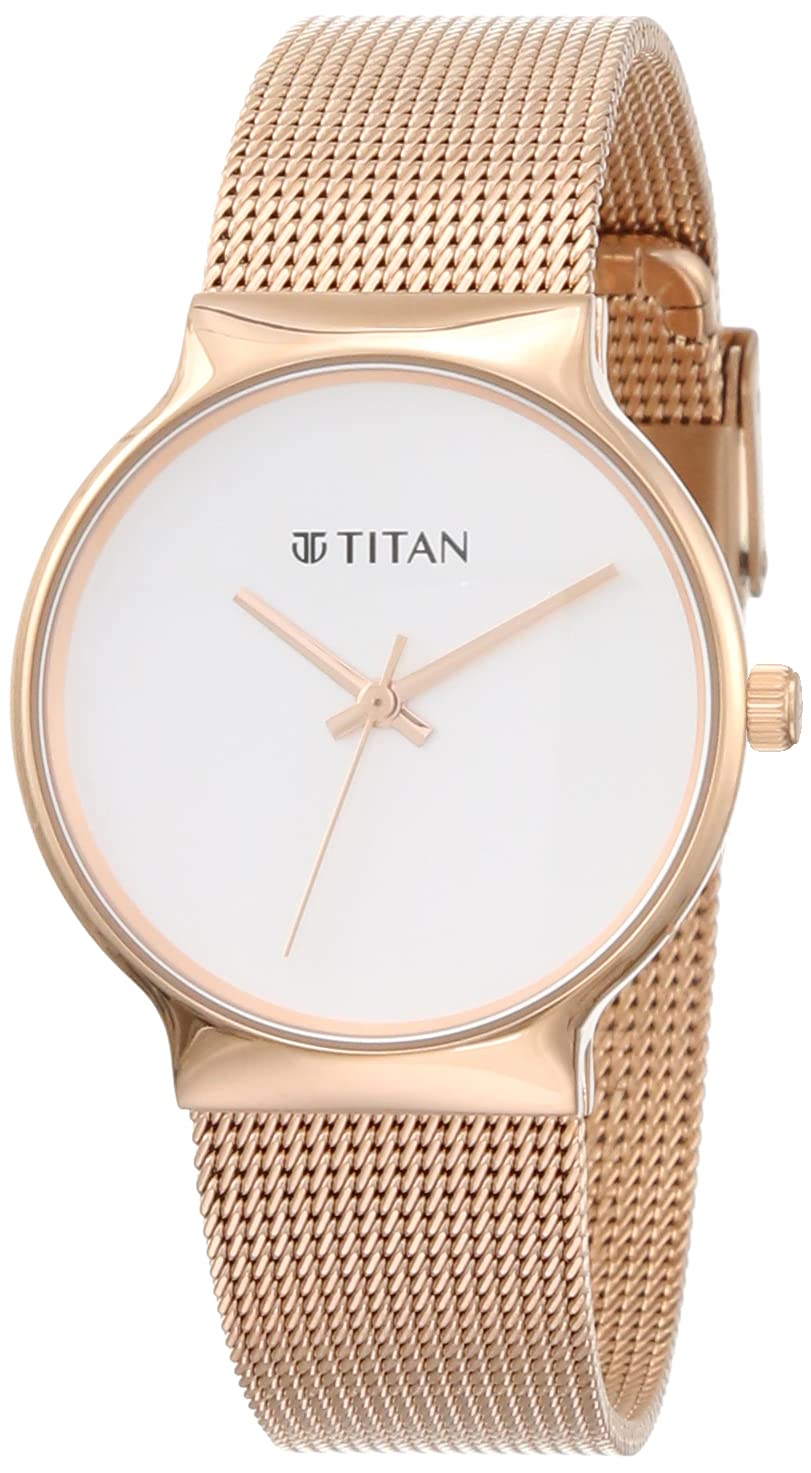 Titan Slimline Silver Dial Women Watch with Stainless Steel Strap-NS95141WM01