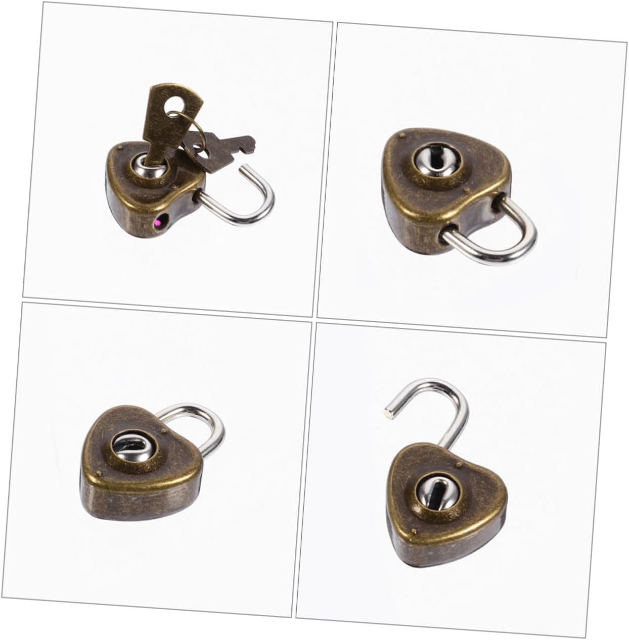 300pcs Antique Heart Shaped Padlocks with Keys Retro Iron Love Locks for Diary Books Luggage and Suitcases Vintage Style