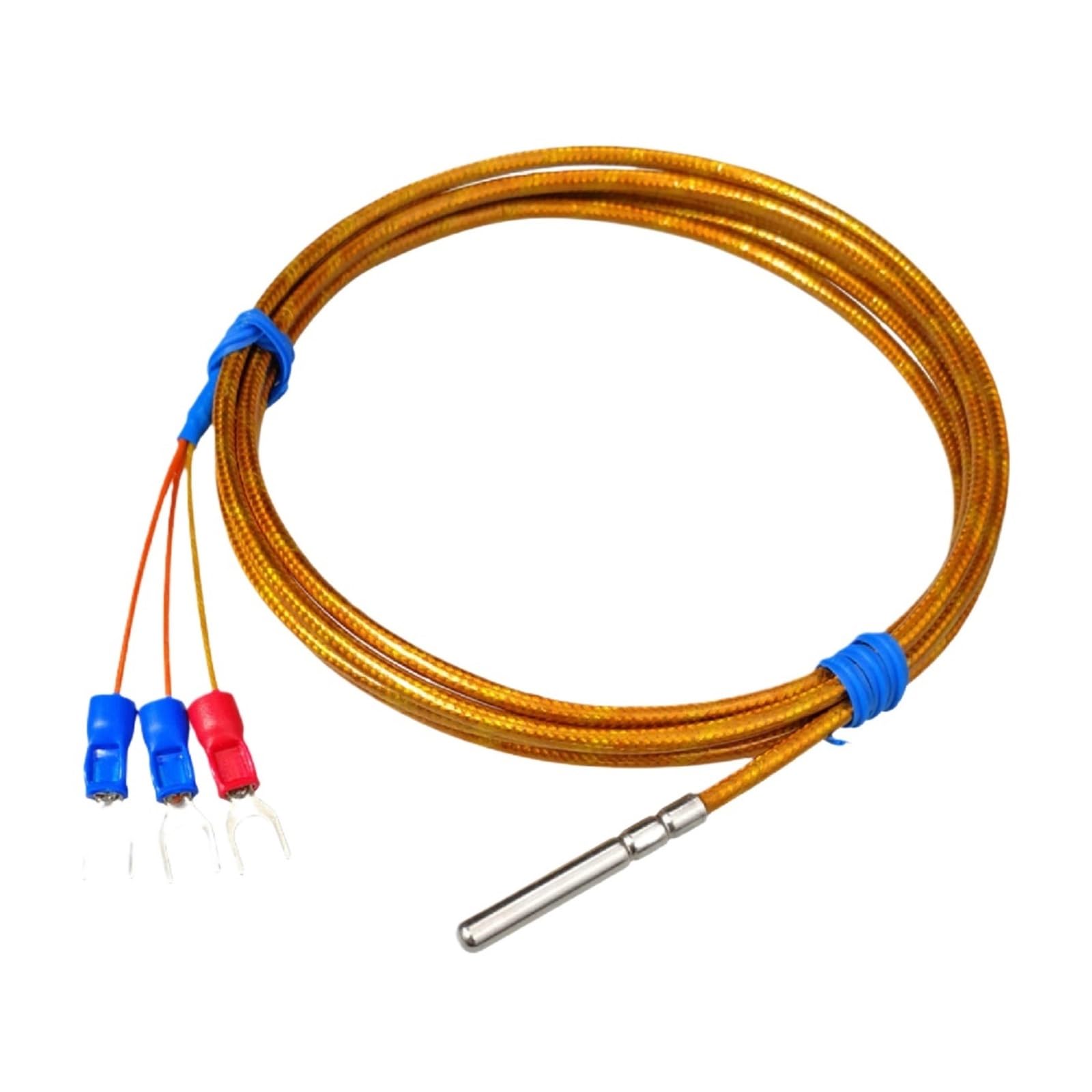 WAPT-035-GK-PT100 Sensor de temperatura Sonda RTD Acero inoxidable resistente al agua -50-350C Cable trenzado industrial de 4x30 mm | A-4m