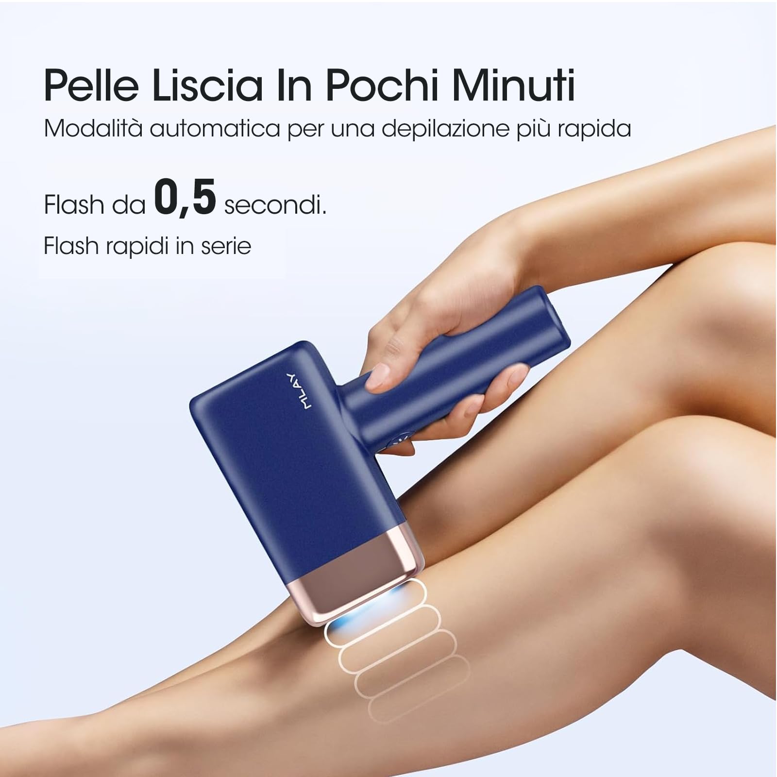 Epilatore Luce Pulsata,0,5 Episodi/Flashlight Depilazione Indolore a Punti di Ghiaccio con Due Precise Testine di Depilazione Per Il Viso,Adatte Per La Depilazione Di Viso,Ascelle,Gambe E Zona Bikini
