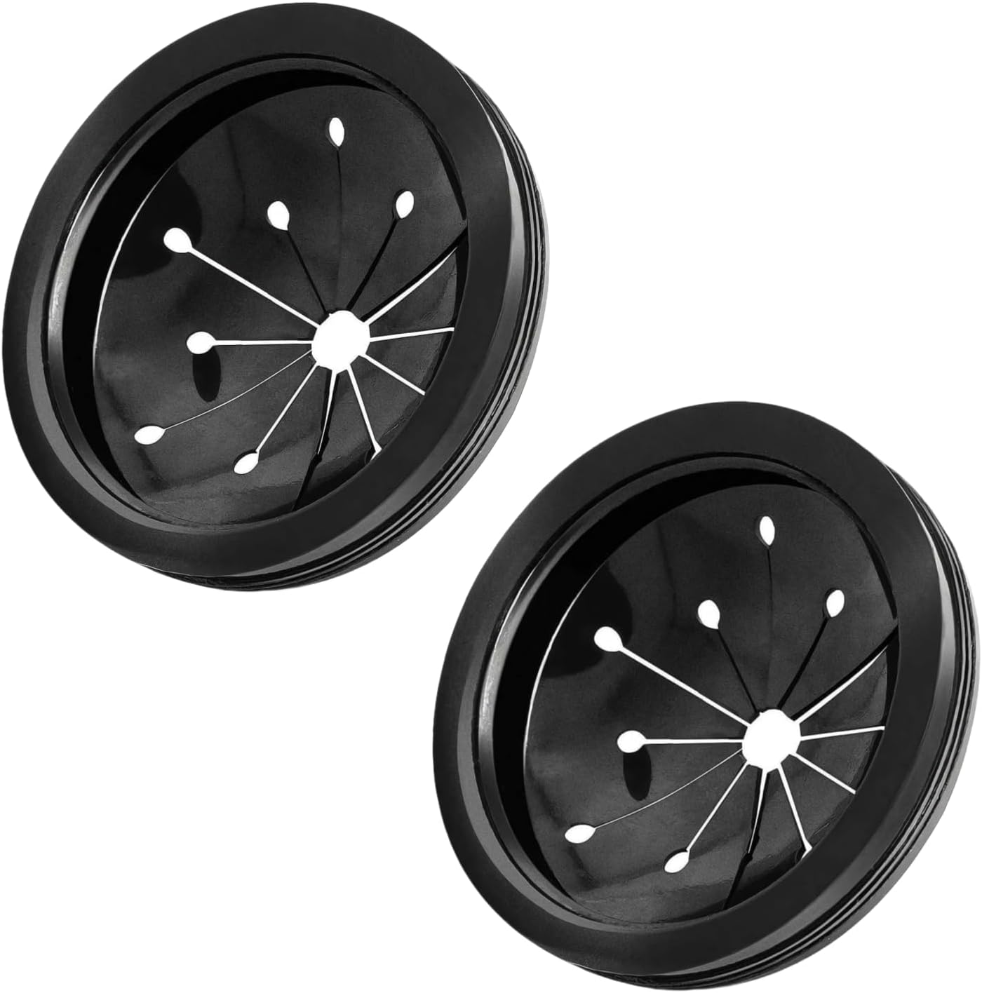 2Pcs Black 3-Inch Garbage Disposal Splash Guard - Kitchen Sink Baffle Covers for Whirlaway, Waste King and GE Models - Rubber Drain Cover Disposal and Splash Protection, Garbage Disposals and Parts