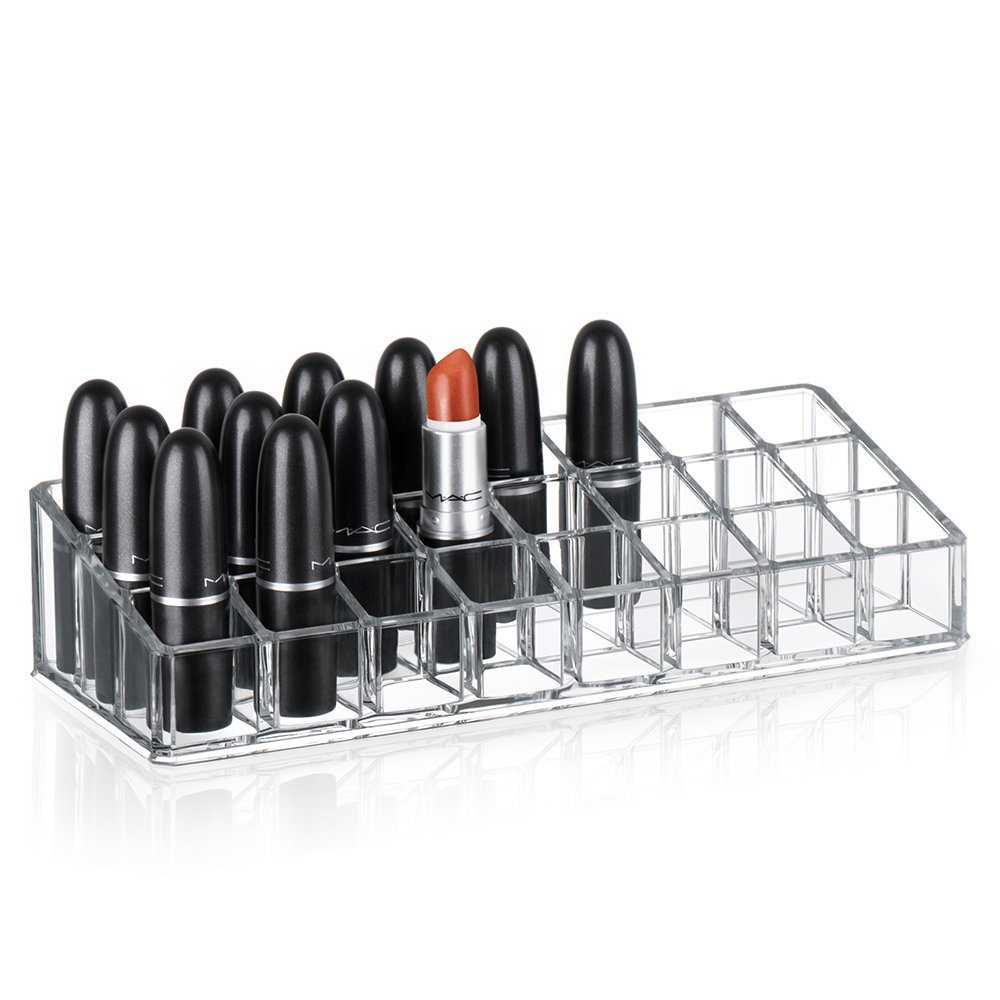 FOK Multi Grid Acrylic Makeup Organiser Transparent Plastic Makeup Cosmetic Storage Box Lipstick Nail Paint/Polish Holder Display Stand Organizer