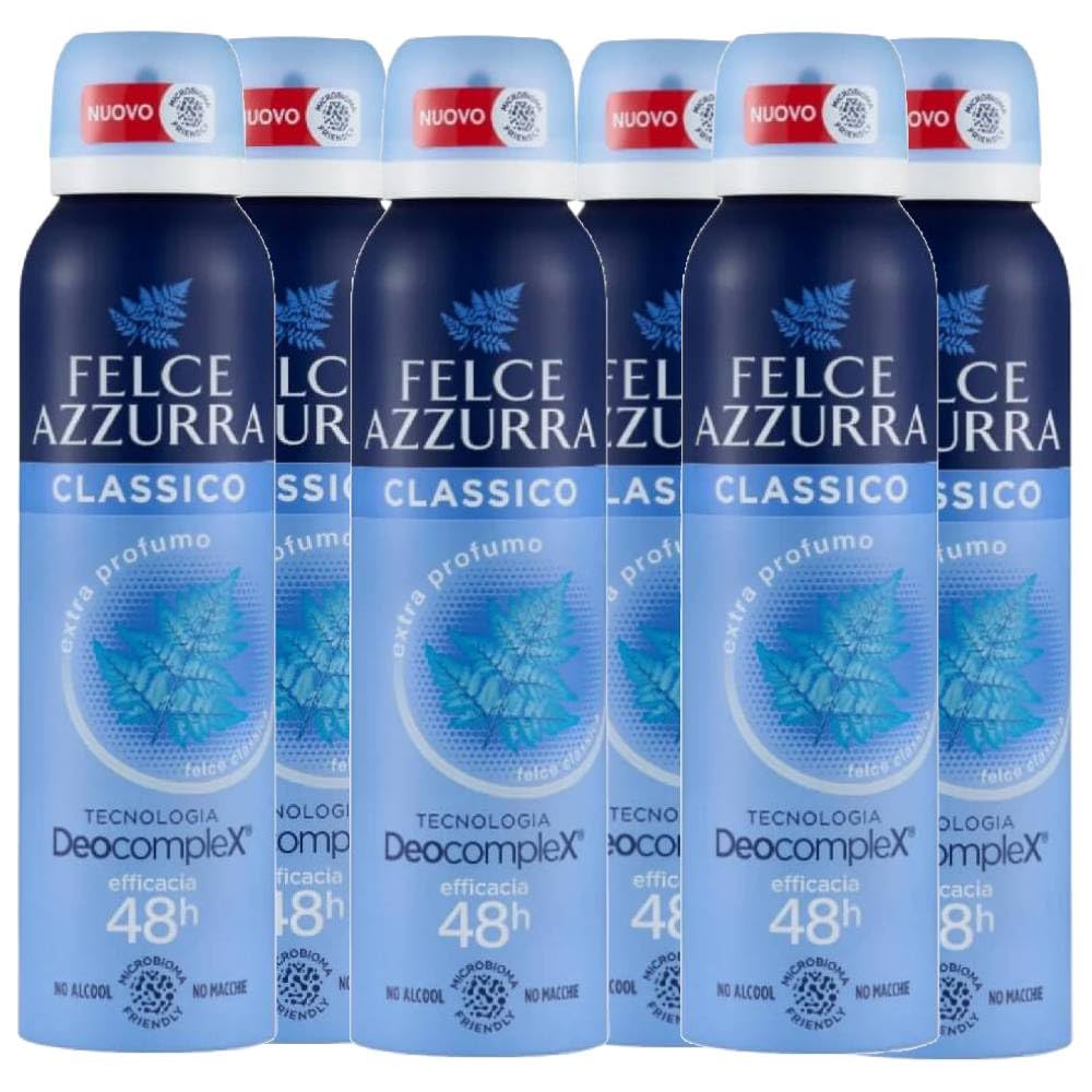 Felce Azzurra Deodorant Classic Idratalc Unisex Spray 48H 150 ml (6 Einheiten)