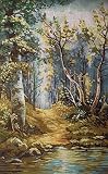 hudema's Needlepoint Kit Forest 9.8"x15.7" (25x40cm) Printed Canvas 075