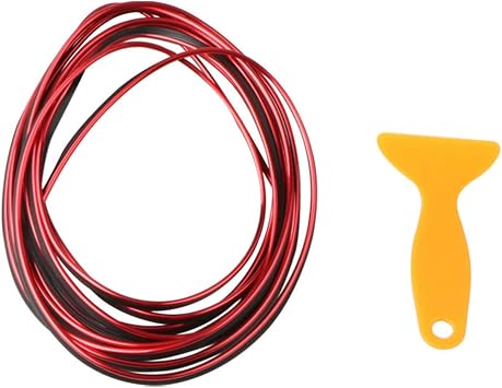 Car Interior Moulding Strip 16ft 3D DIY Automobile Motor Exterior Decoration Moulding Trim Strip Line Decoration Styling Dashboard Accessories with Installing Tool Red