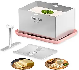 Tofu Press Stainless Steel Tofu Press & Paneer Maker - Cheese Press for Homemade Tofu, Paneer, Vegan Cheese - Heavy Duty Easy-to-Use Kitchen Tool with Adjustable Pressure (Dishwasher Safe)