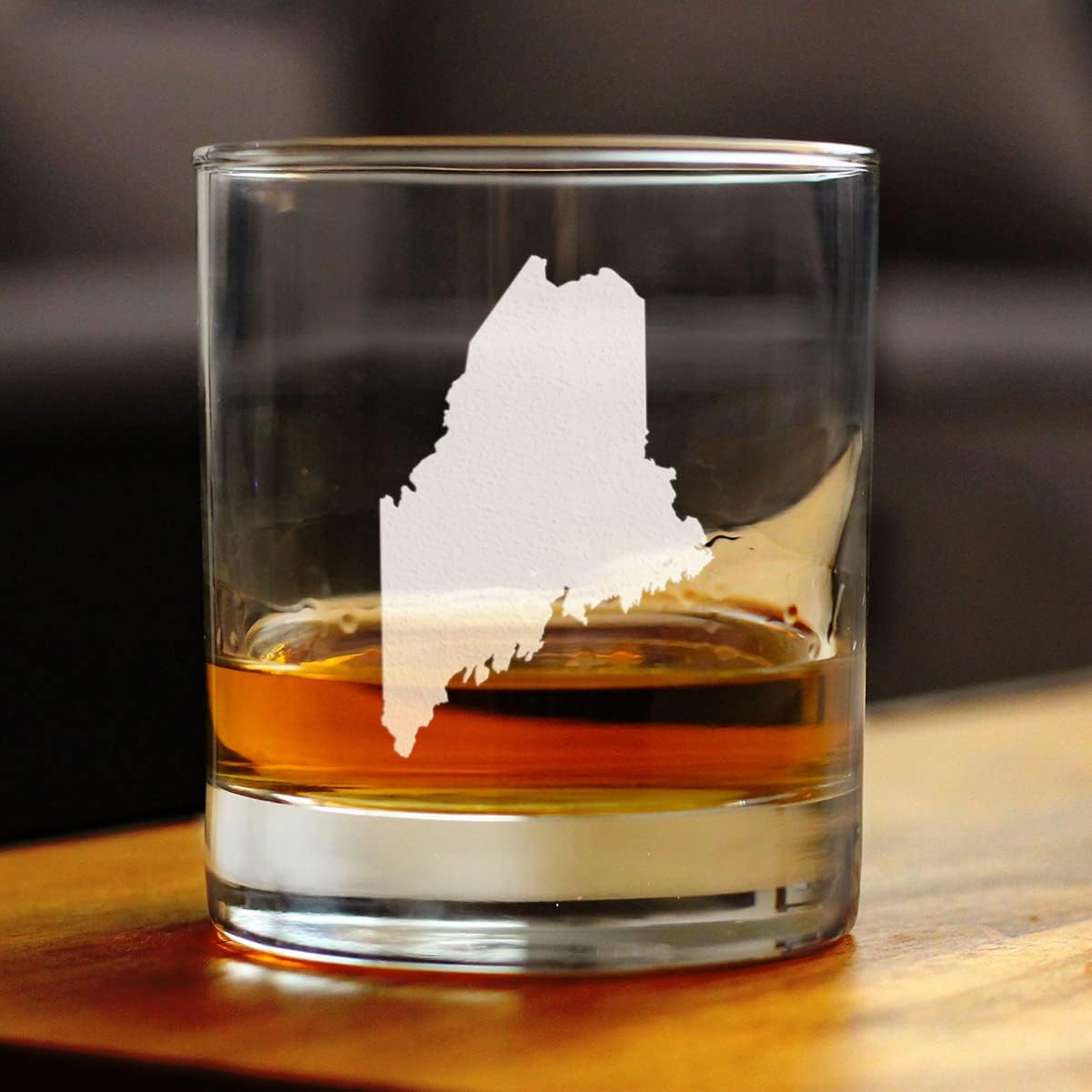 Bevvee Maine State Outline Whiskey Rocks Glass - State Themed Drinking Decor and Gifts for Mainer Women & Men - 10.25 Oz Whisky Tumbler Glasses - Image 2