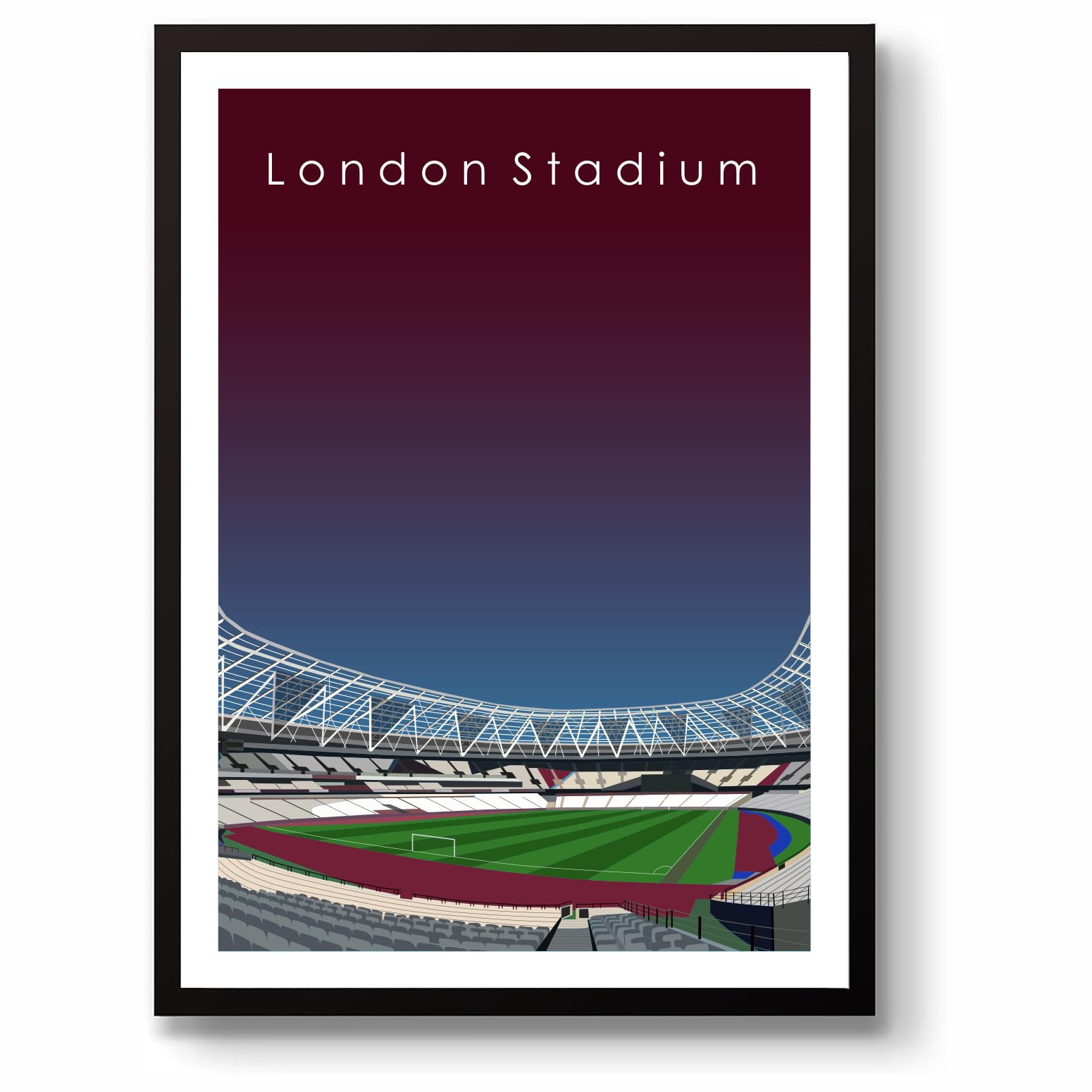 Grounddesigns Claret And Blue West Ham United London Stadium Wall Art