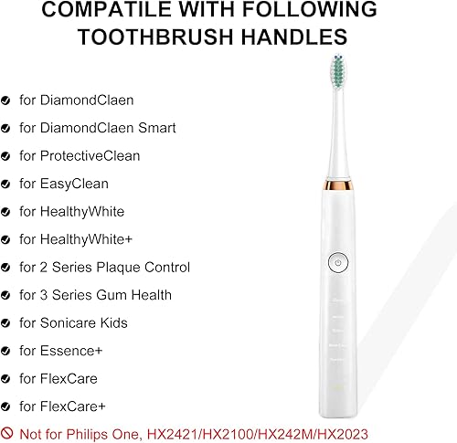 Miniatura 2 de Cabezales de cepillo de dientes para Philips Sonicare, cabezales de repuesto para cepillo de dientes de suavidad media, cerdas Dupont, cabezales de