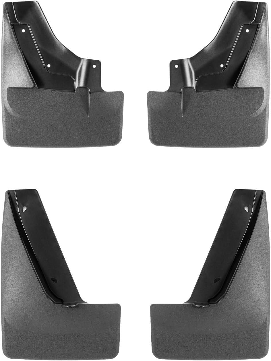 WeatherTech Custom No Drill Splash Guard MudFlaps for Cadillac Escalade, Escalade ESV, Front & Rear Set (110166-120177), Black